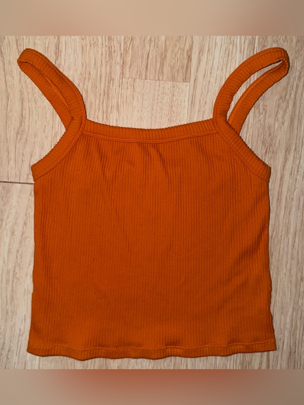 Women’s Ribbed Orange Tank Top